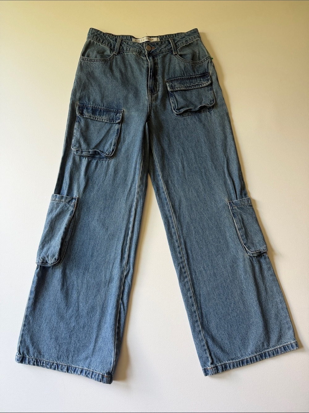 Tinseltown Women's Blue Bootcut Cargo Jeans - 5